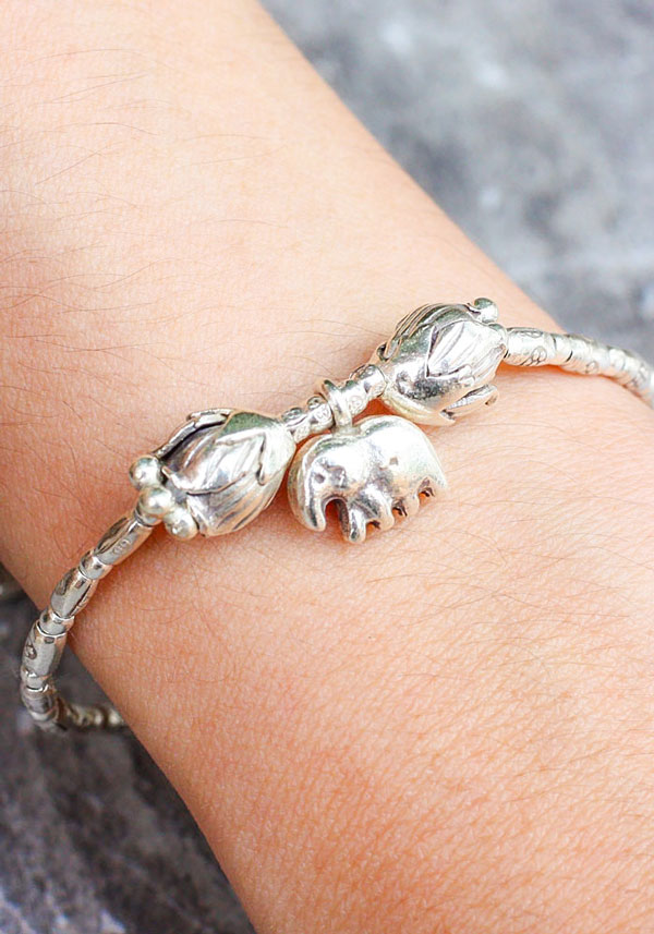 ChloBo Sterling Silver Chunky Elephant Bracelet