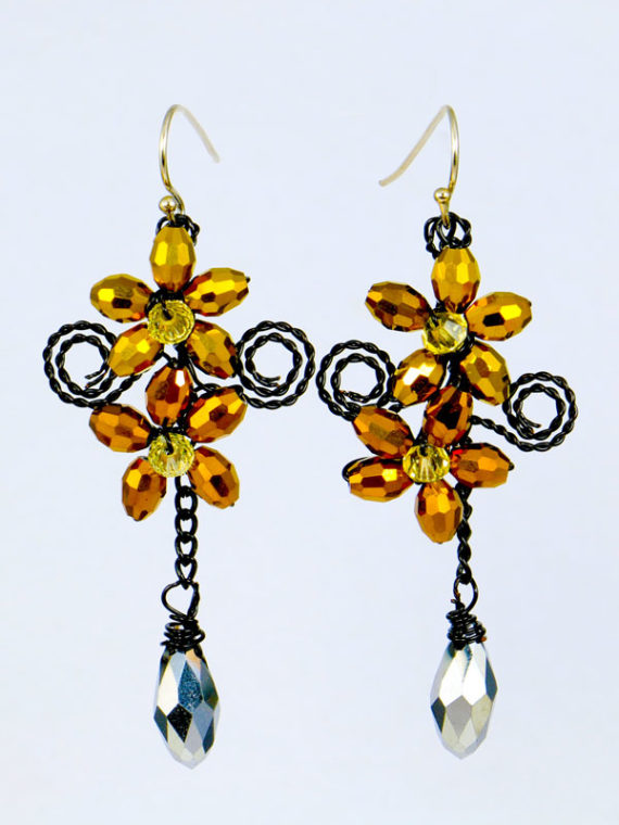 handmade crystal beaded earrings