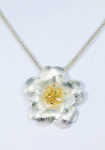 flower silver necklace