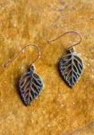 leaf drop 925 sterling silver earrings