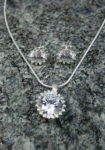 shiny crystal clear white wedding bridesmaid jewelry set