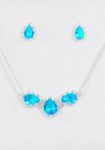 blue crystal jewelry set