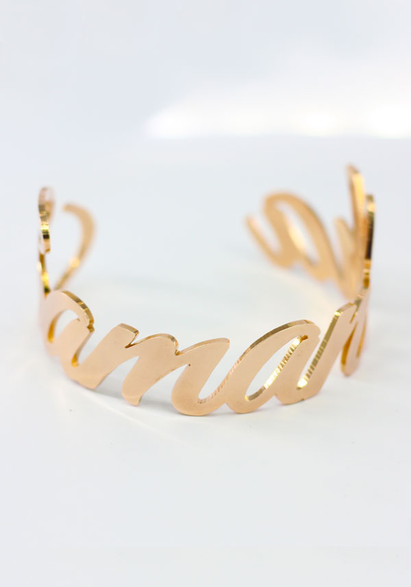 name cuff bracelet