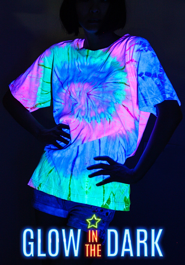 Charity Shirts | Glow in the Dark Neon Rainbow Tie Dye Unisex Tee PAW®
